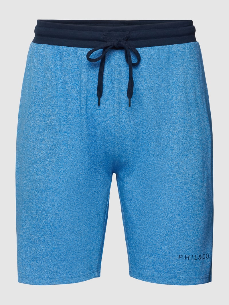 Shorts mit Label-Print in hellblau