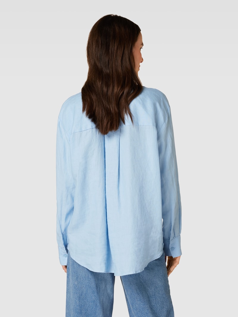 Hemdbluse aus Leinen in hellblau