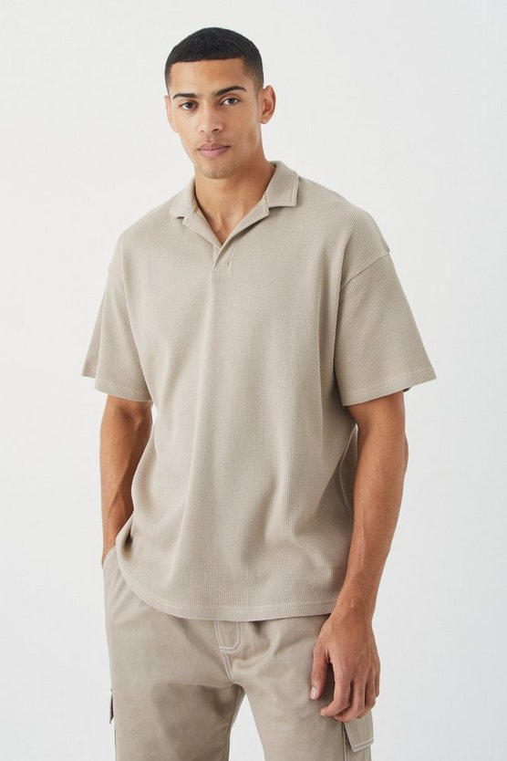 Kurzärmliges Oversize Poloshirt mit Kragen