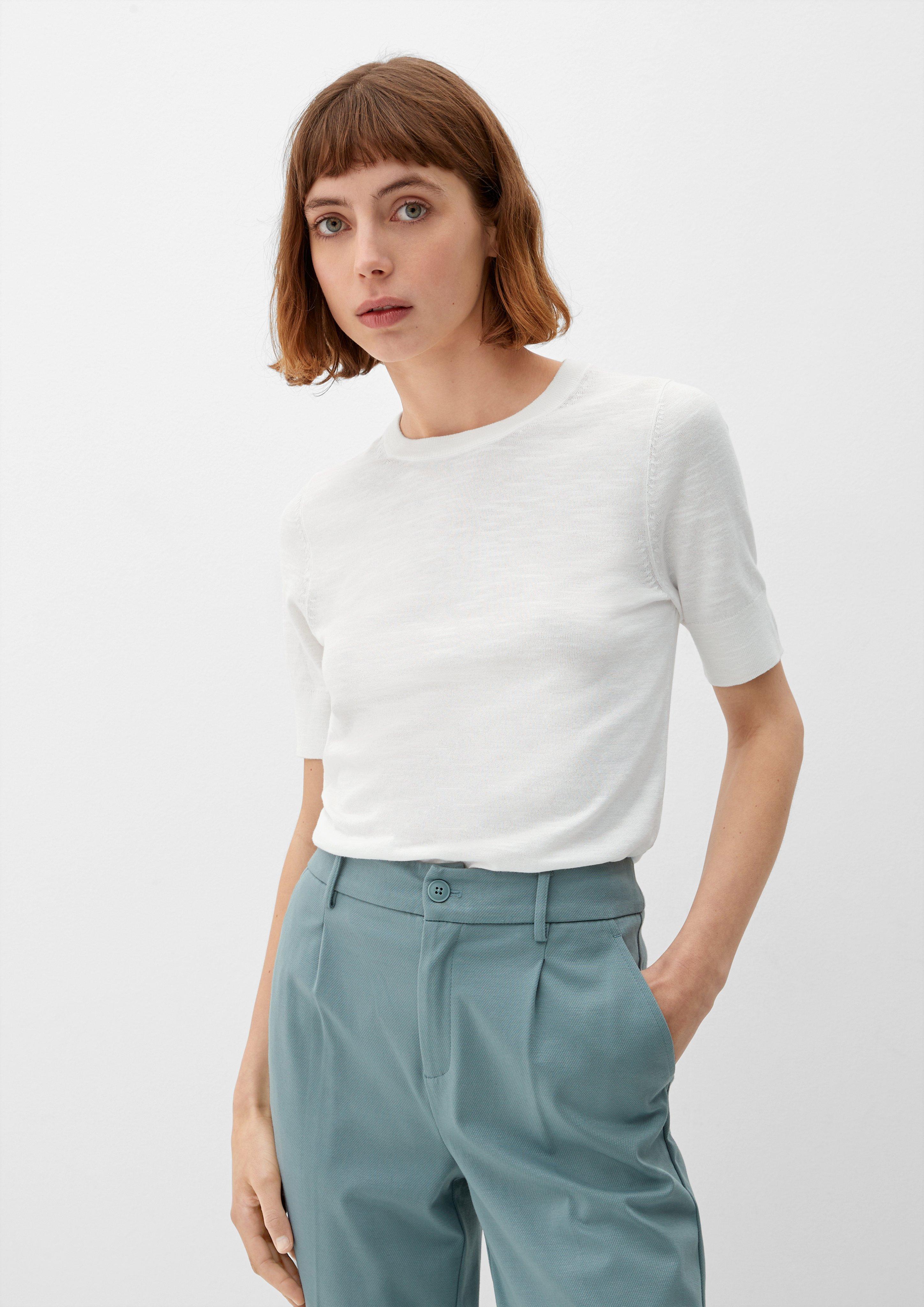 Feinstrick-Pullover mit kurzen Ärmeln  2127063-0210