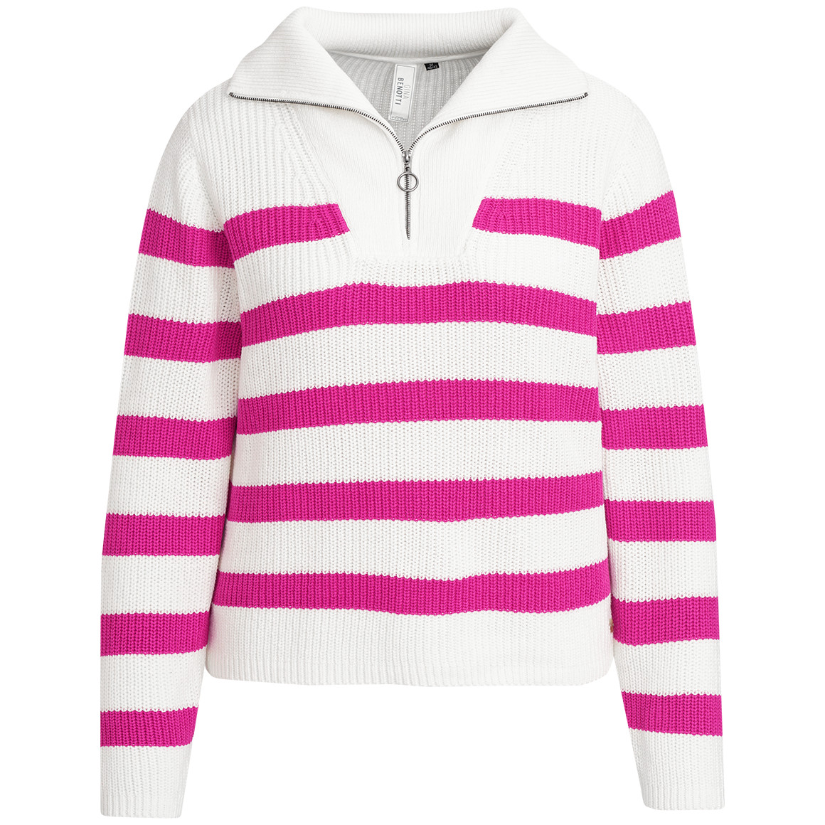 Damen Strickpullover mit Troyerkragen