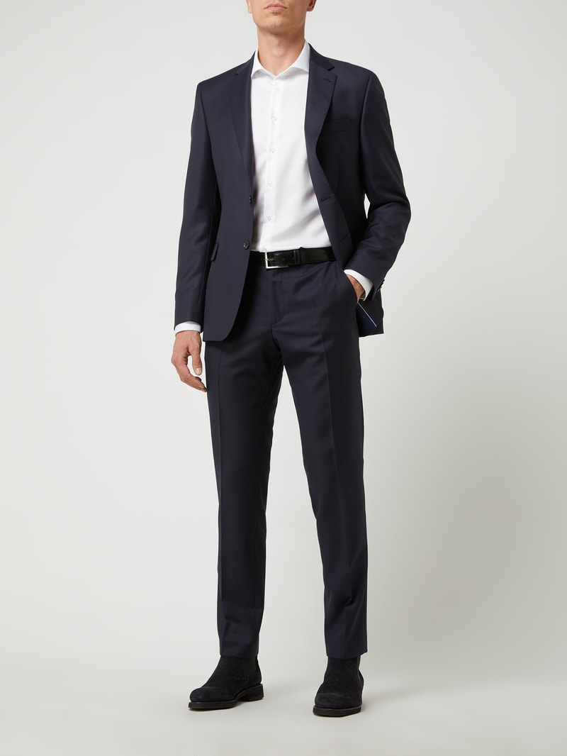 Modern Fit Anzughose aus Schurwolle Modell 'Per' in marineblau