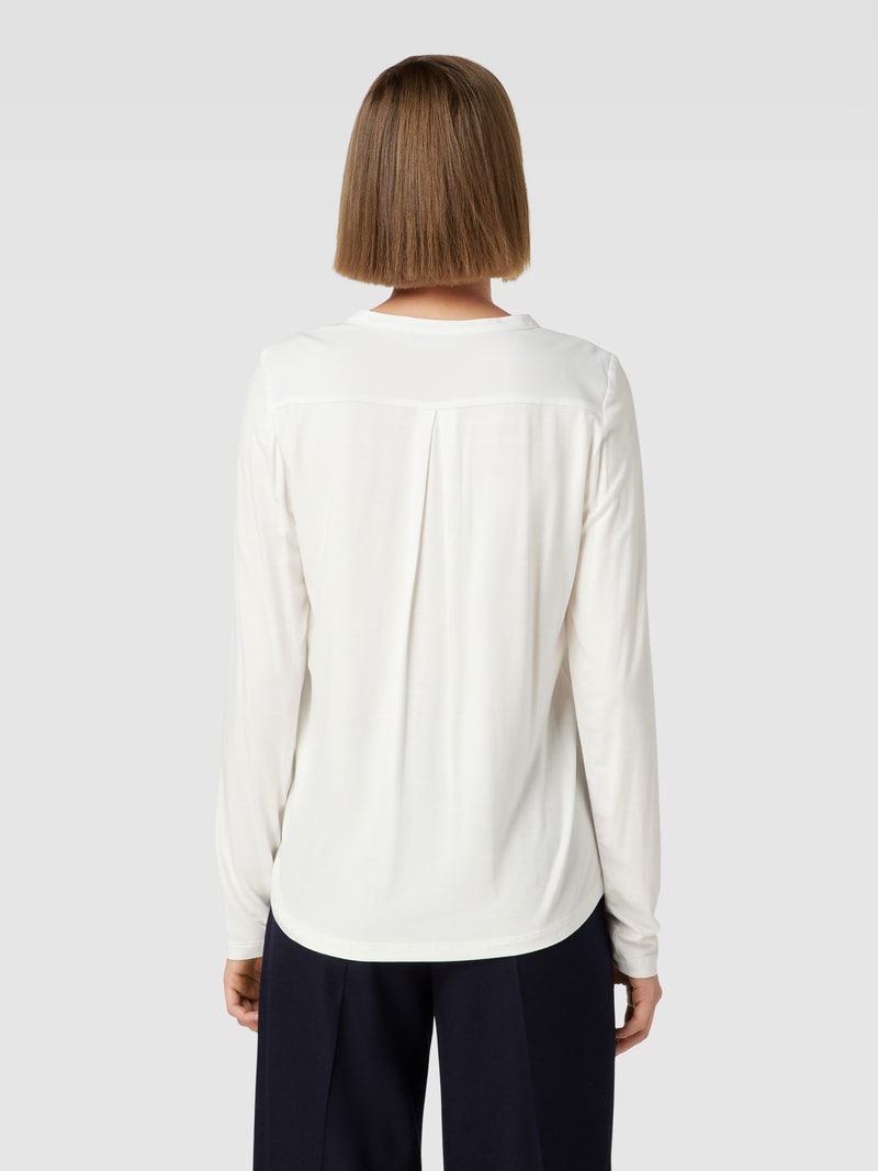 Bluse mit Tunikakragen in offwhite