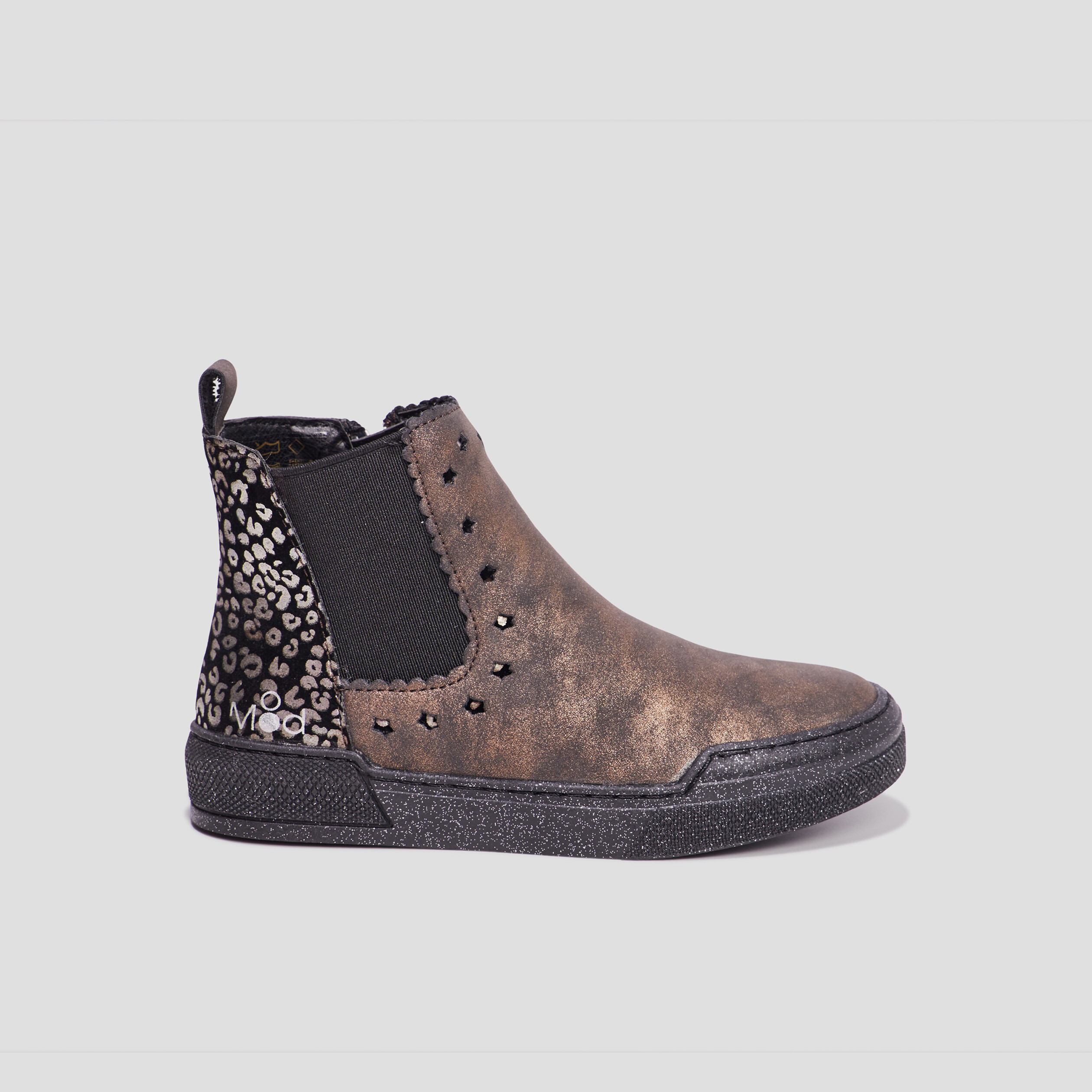 Bottillons pailletés en cuir Ariboot noir fille | La Halle