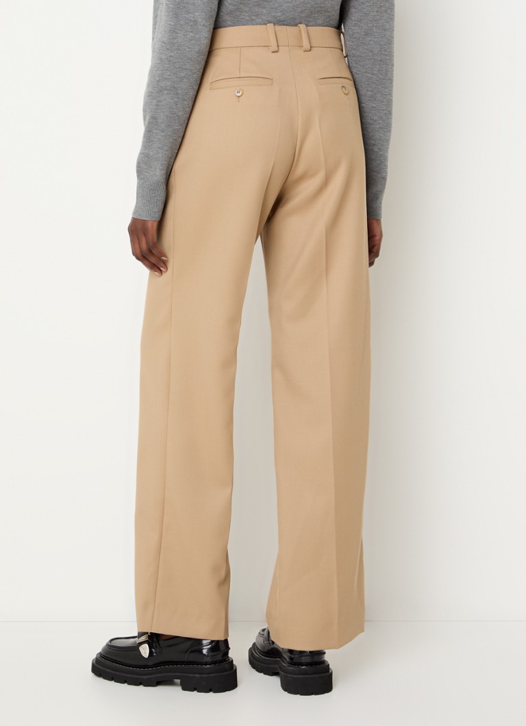 Sandro high-waist loose-fit trousers in virgin wool blend with side pockets