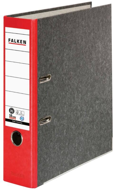 Falken Ordner DIN A4 80 mm Rot 2 Ringe 80024516 Pappkarton Wolkenmarmor
