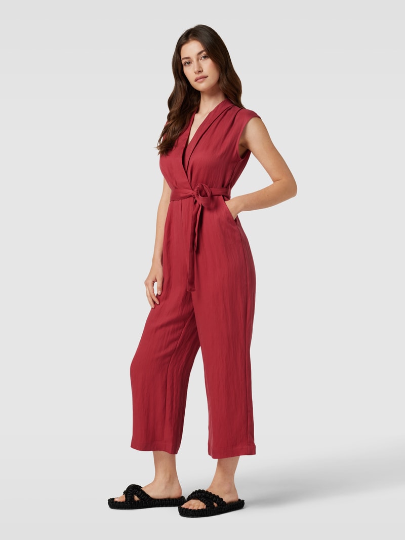 Jumpsuit aus Lyocell-Mix mit Viskose-Anteil in Wickel-Optik in fuchsia