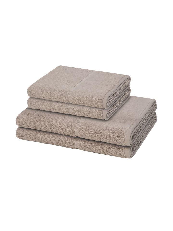 Möve for Frottana 2 X Handtuch 2 X Duschtuch im Set Pearl in Cashmere günstig kaufen 4