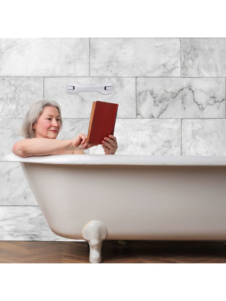 relaxdays Haltegriff mit Saugnapf in Weiß/ Grau günstig kaufen onesize