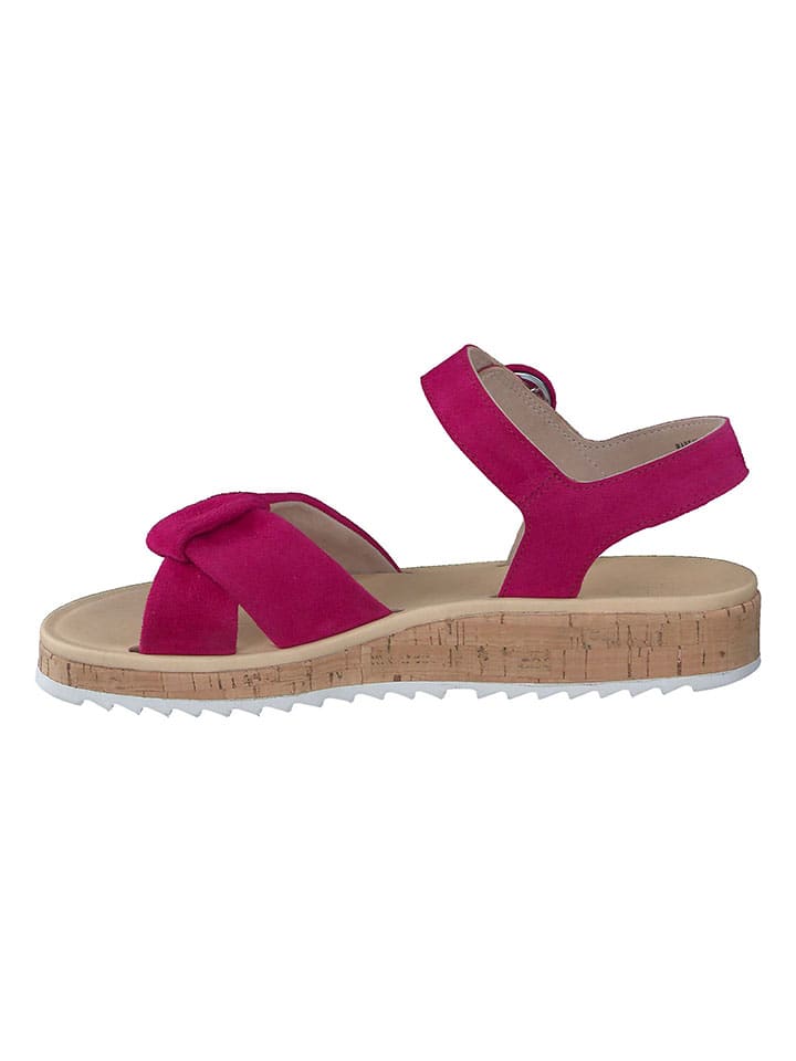 Paul Green Leder-Sandalen in Pink günstig kaufen