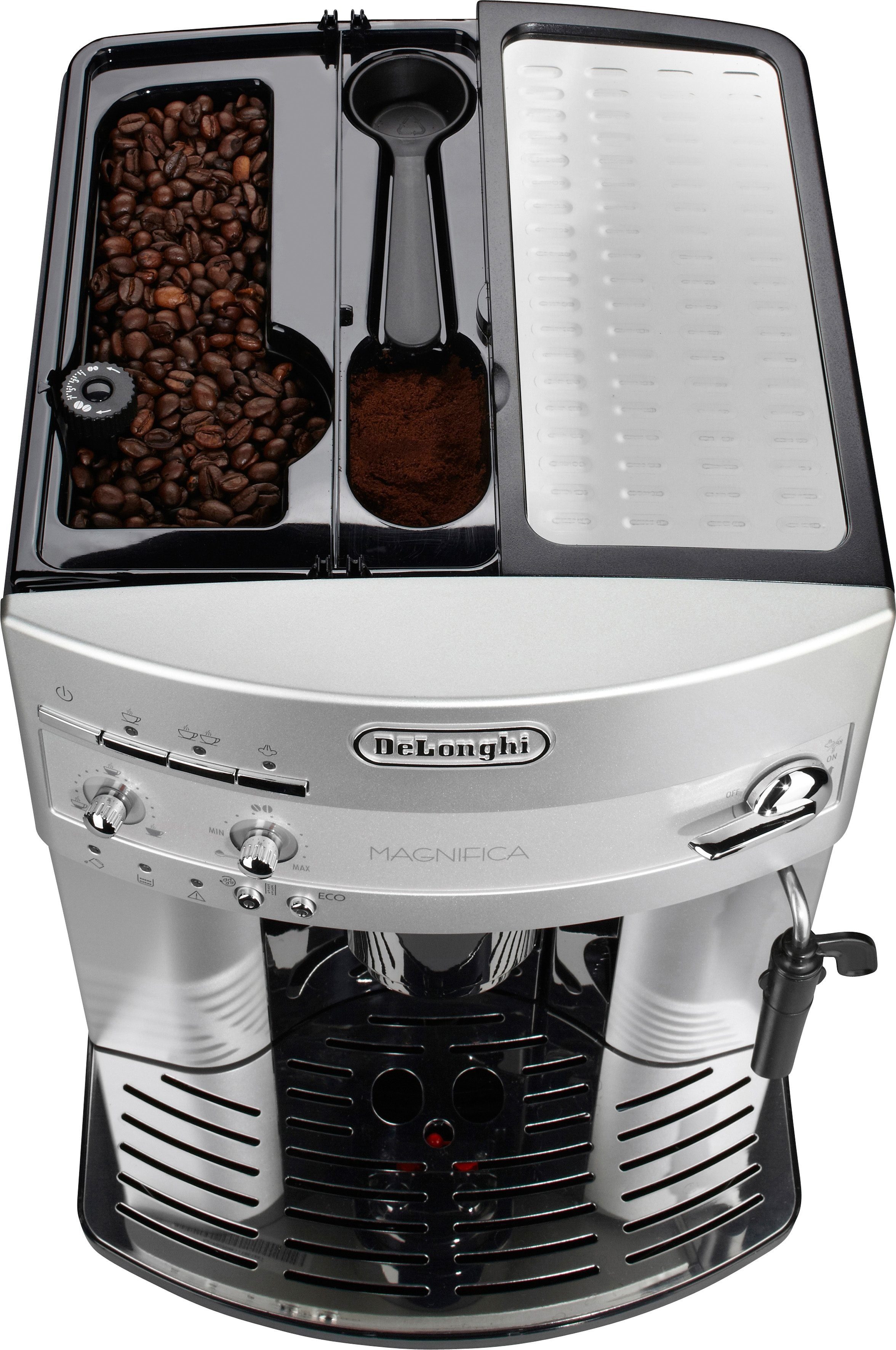 De'Longhi Kaffeevollautomat Magnifica ESAM 3200.S, Milchaufschäumdüse, Kegelmahlwerk 13 Stufen, Herausnehmbare Brühgruppe