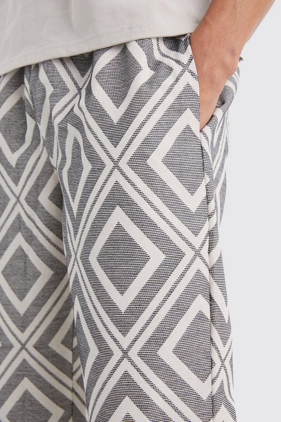 Lockere Jacquard-Hose mit elastischem Bund