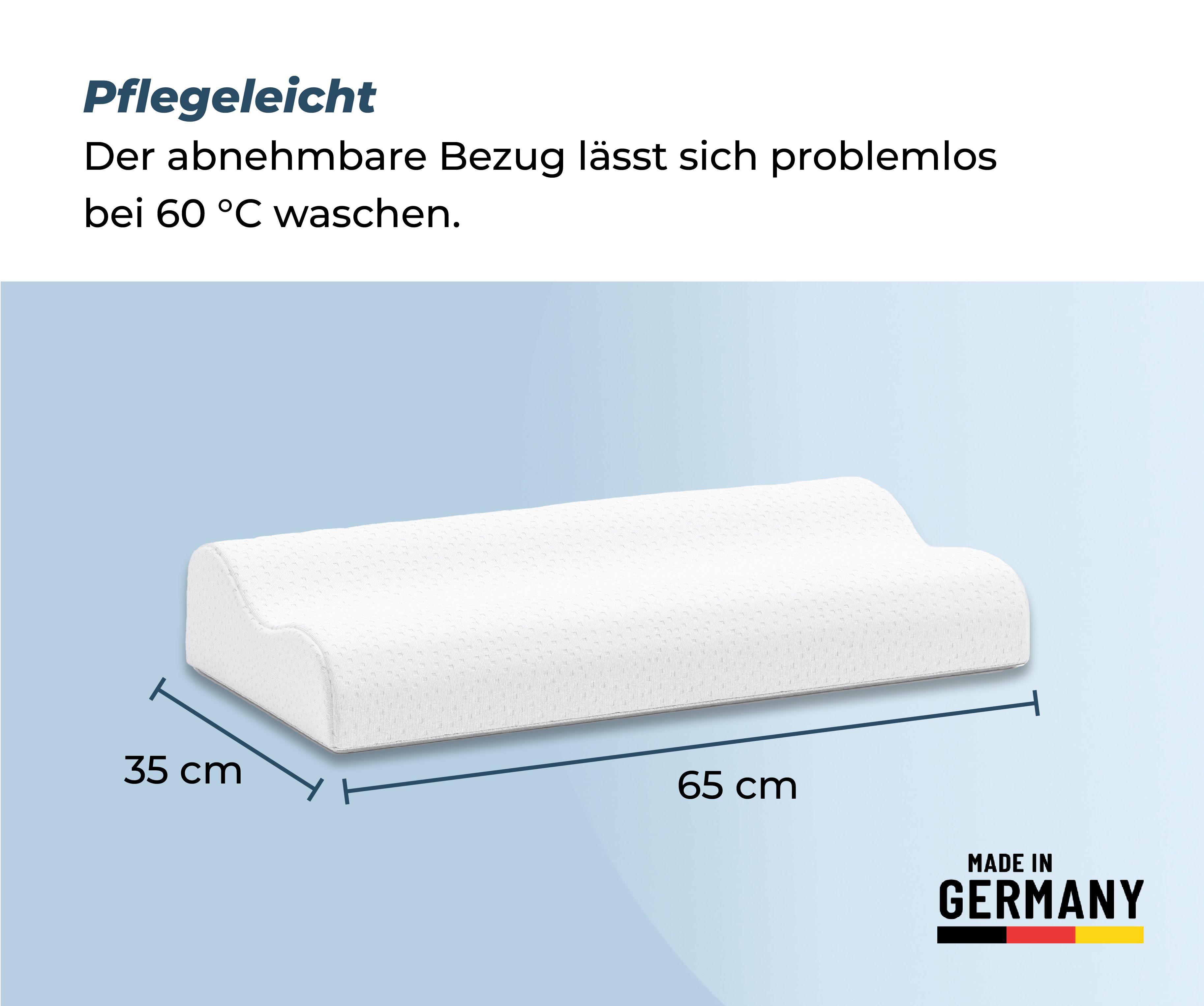 Nackenstützkissen Nackenstützkissen höhenverstellbar, liegegut, Füllung: Komfortschaum, Seitenschläfer, Rückenschläfer, Hergestellt in Deutschland