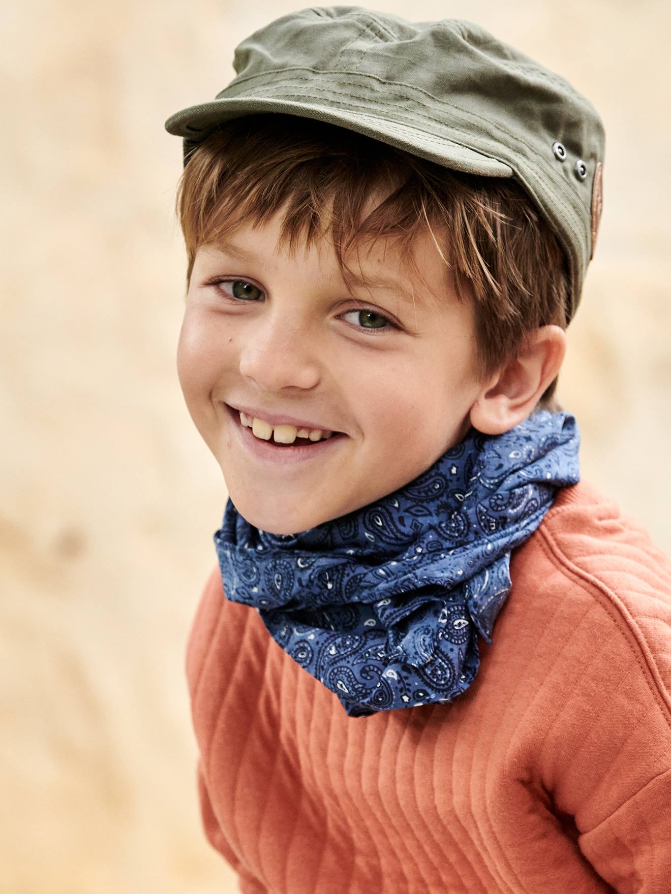 Foulard esprit bandana garçon personnalisable marine
