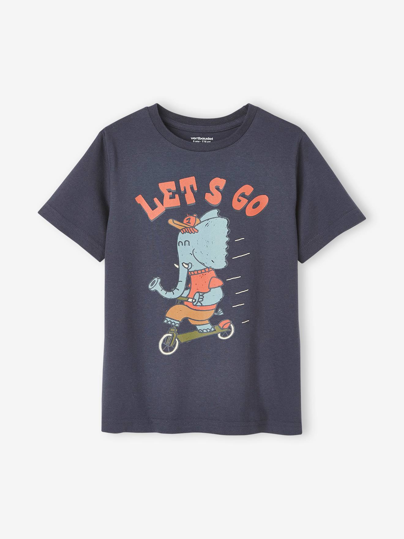 Vertbaudet Jungen T-Shirt, Tierprint - grau meliert