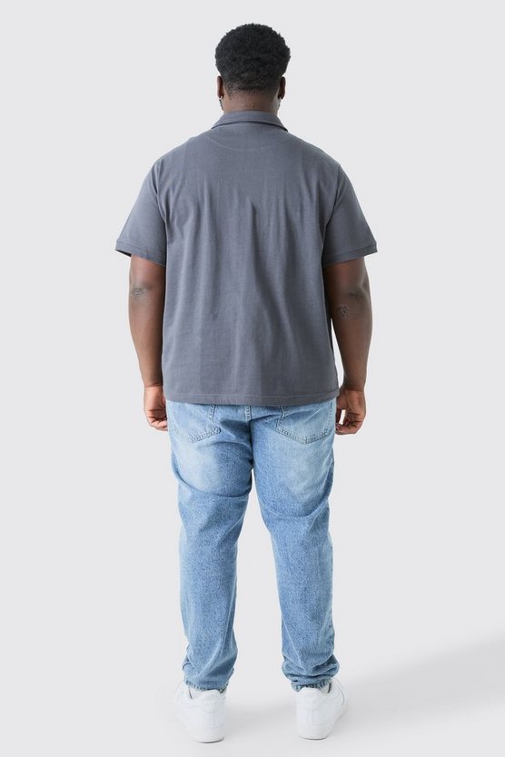 Plus Poloshirt mit Knopfleiste