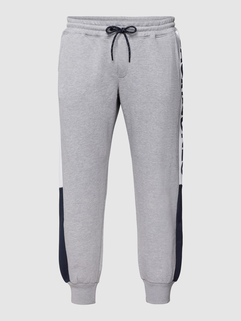 PLUS SIZE Sweatpants mit Label-Details Modell 'Will' in hellgrau meliert