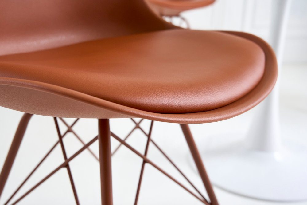 riess-ambiente Polsterstuhl SCANDINAVIA MEISTERSTÜCK kupferbraun (1 St), Esszimmer · Kunstleder · Metall · Retro