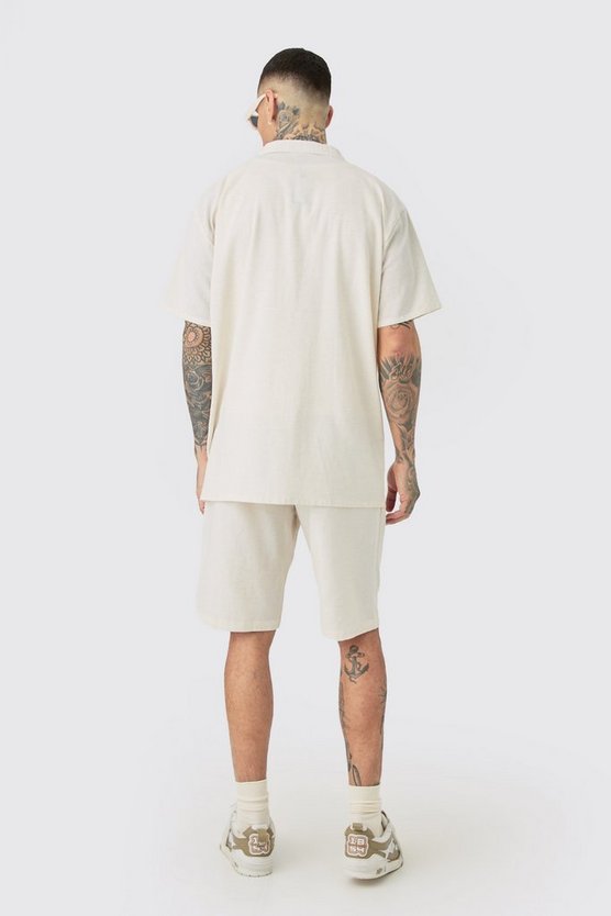 Tall Oversize Leinen-Hemd & Shorts
