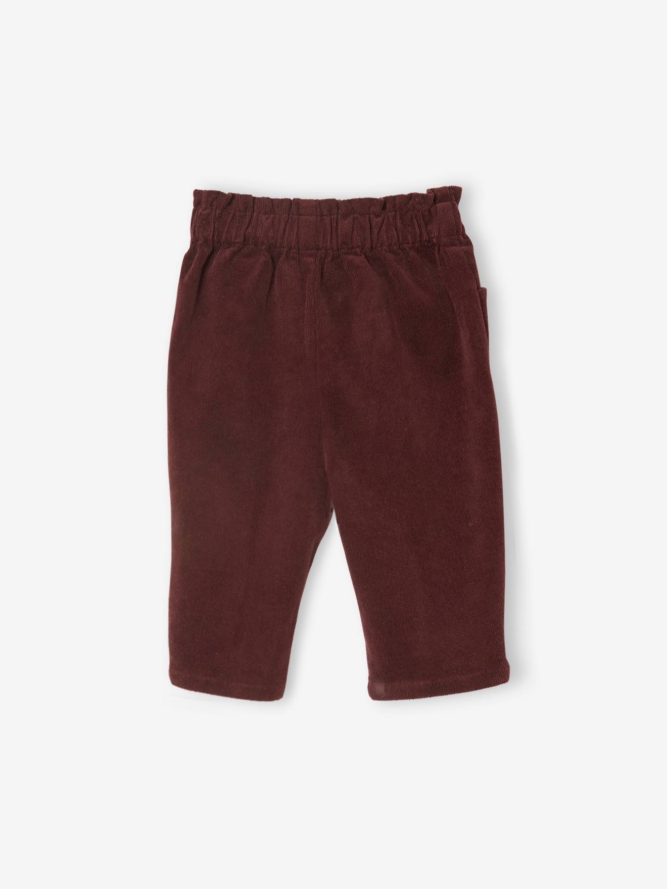 Pantalon bébé en velours rouge