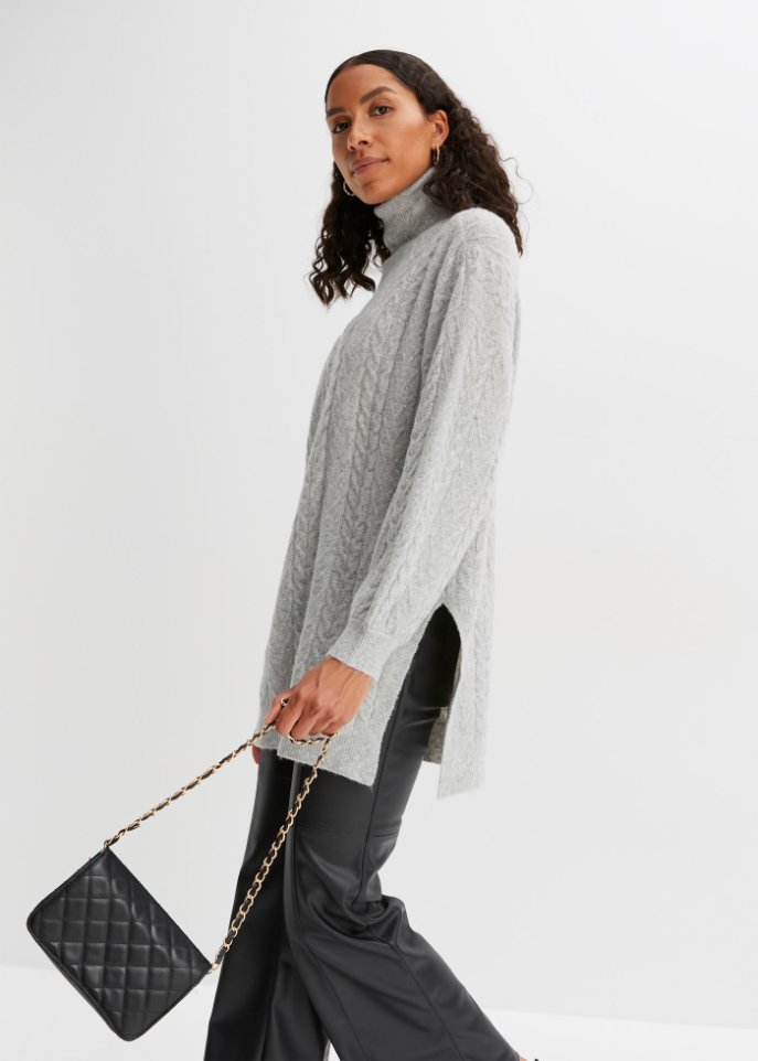 Rollkragenpullover mit Schlitz