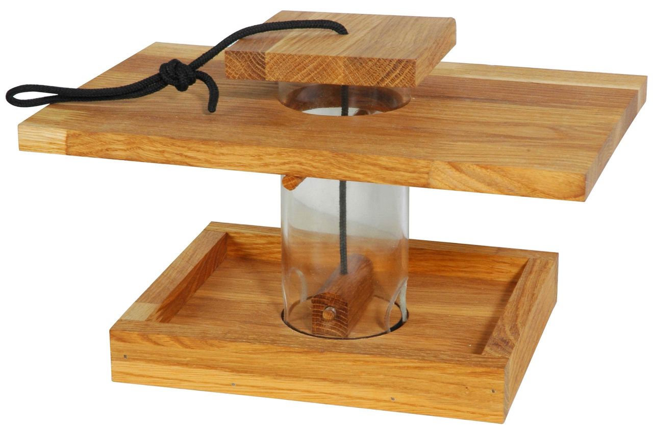 Luxus-Vogelhaus Futterspender, Eiche 46780e