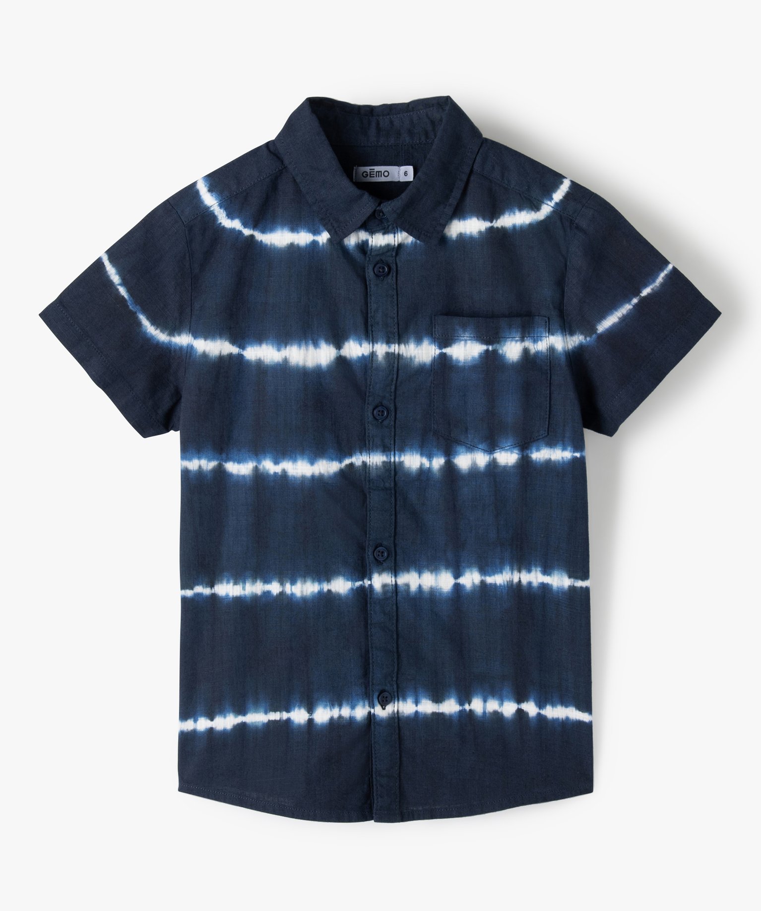 Chemise Garçon à manches courtes tie-and-dye marine | GEMO