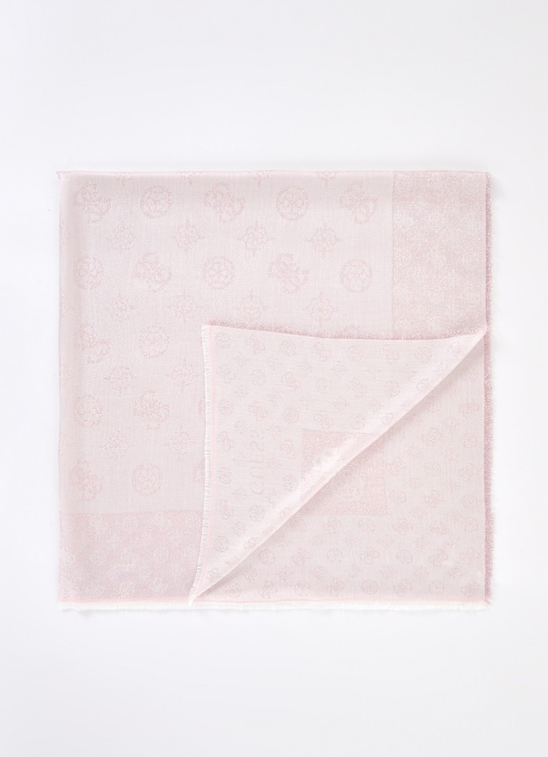 Eșarfă GUESS Keffiyeh cu logo imprimat, 125 x 125 cm