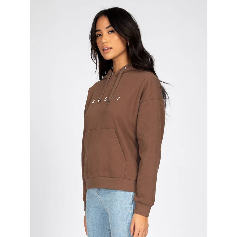 RUSTY RUSTY ESSENTIALS RELAXED HOODED FLEECE Hoodie Damen