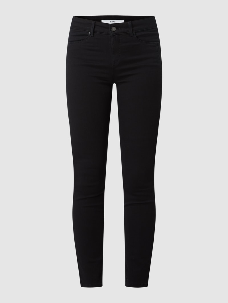 Skinny Fit Jeans mit Bio-Anteil Modell 'Ana' in schwarz