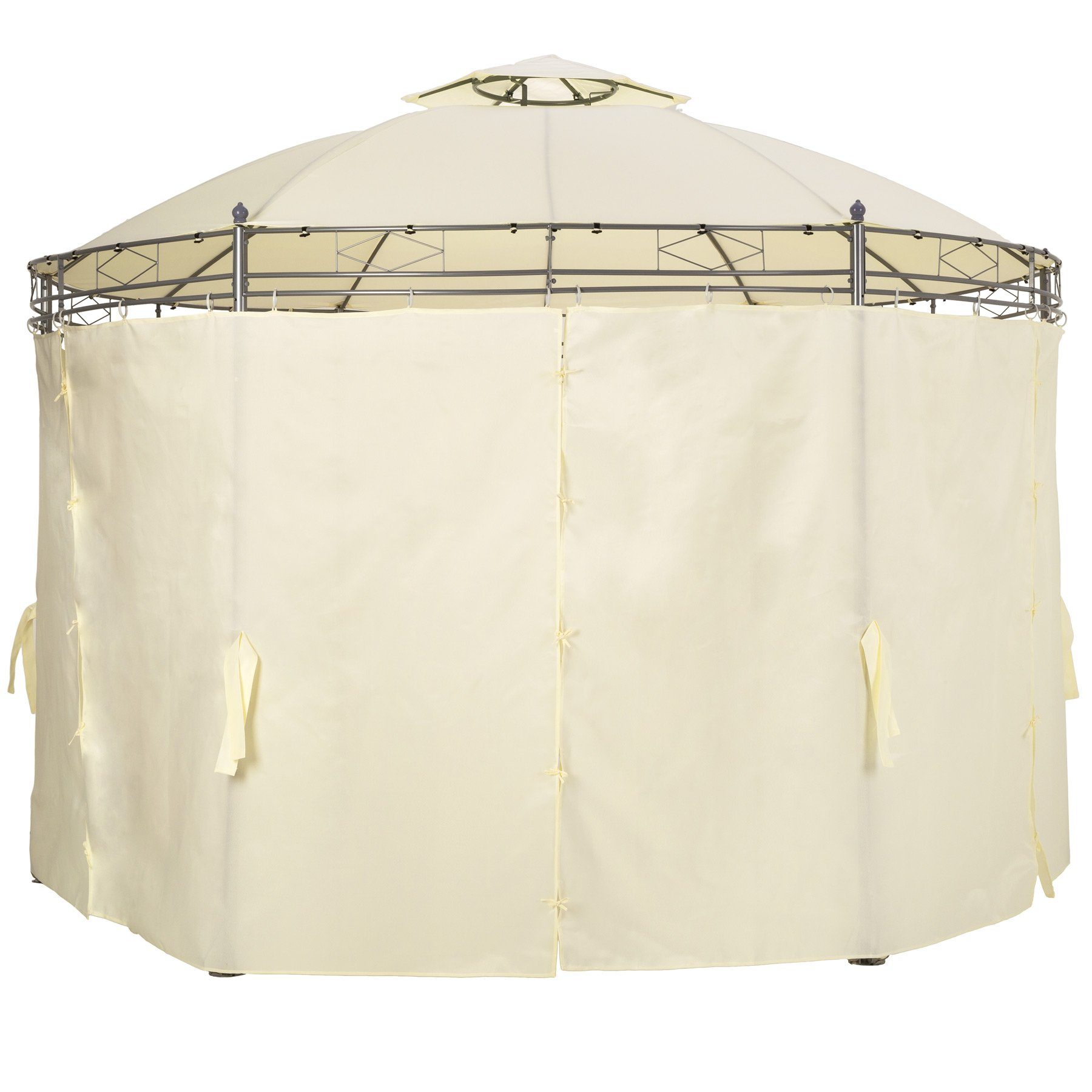 tectake Pavillon Siana, mit 6 Seitenteilen, (Set inkl. Seitenteile), Verstellbare Höhe
