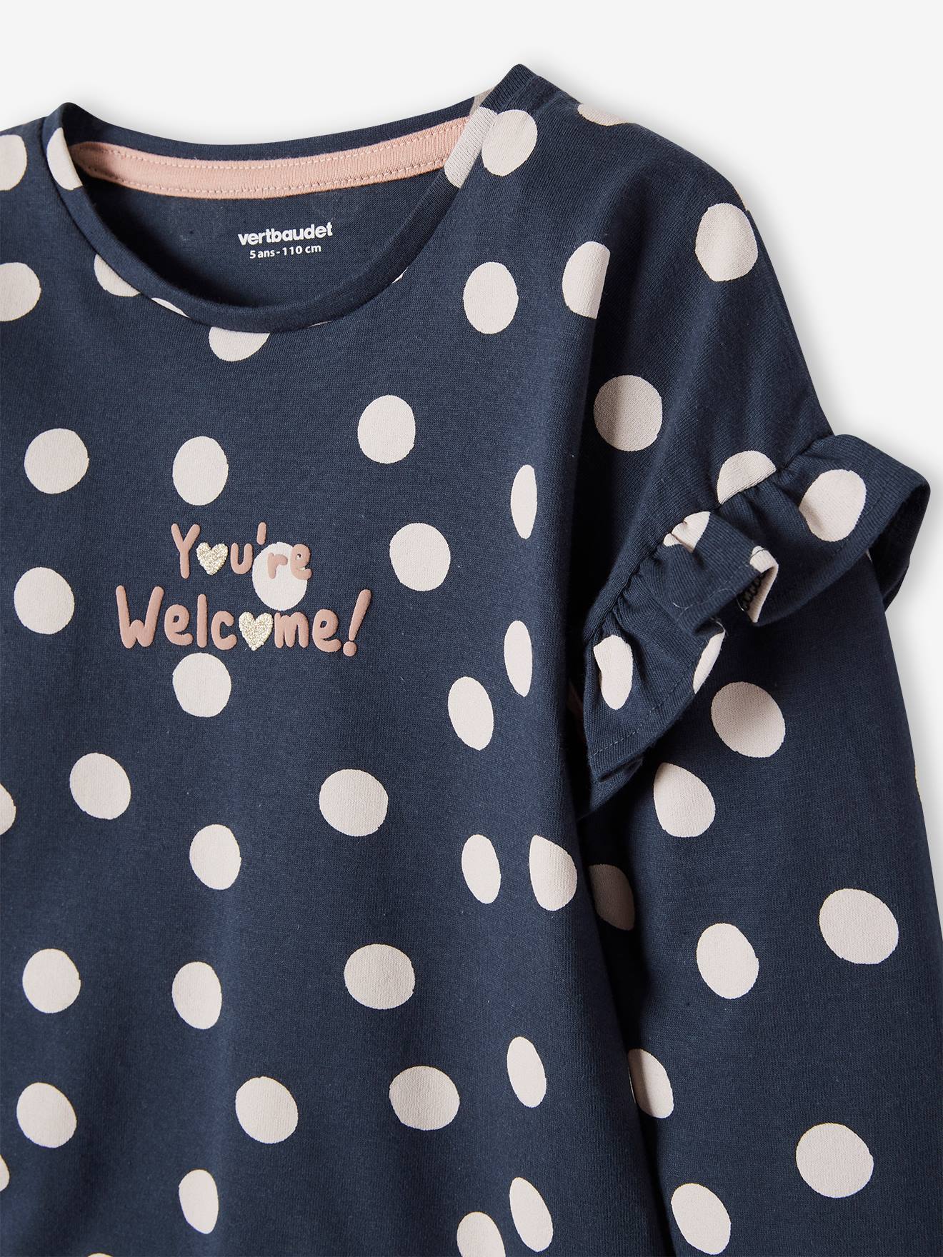 Vertbaudet Mädchen Shirt mit Message-Print Oeko-Tex - hellbraun