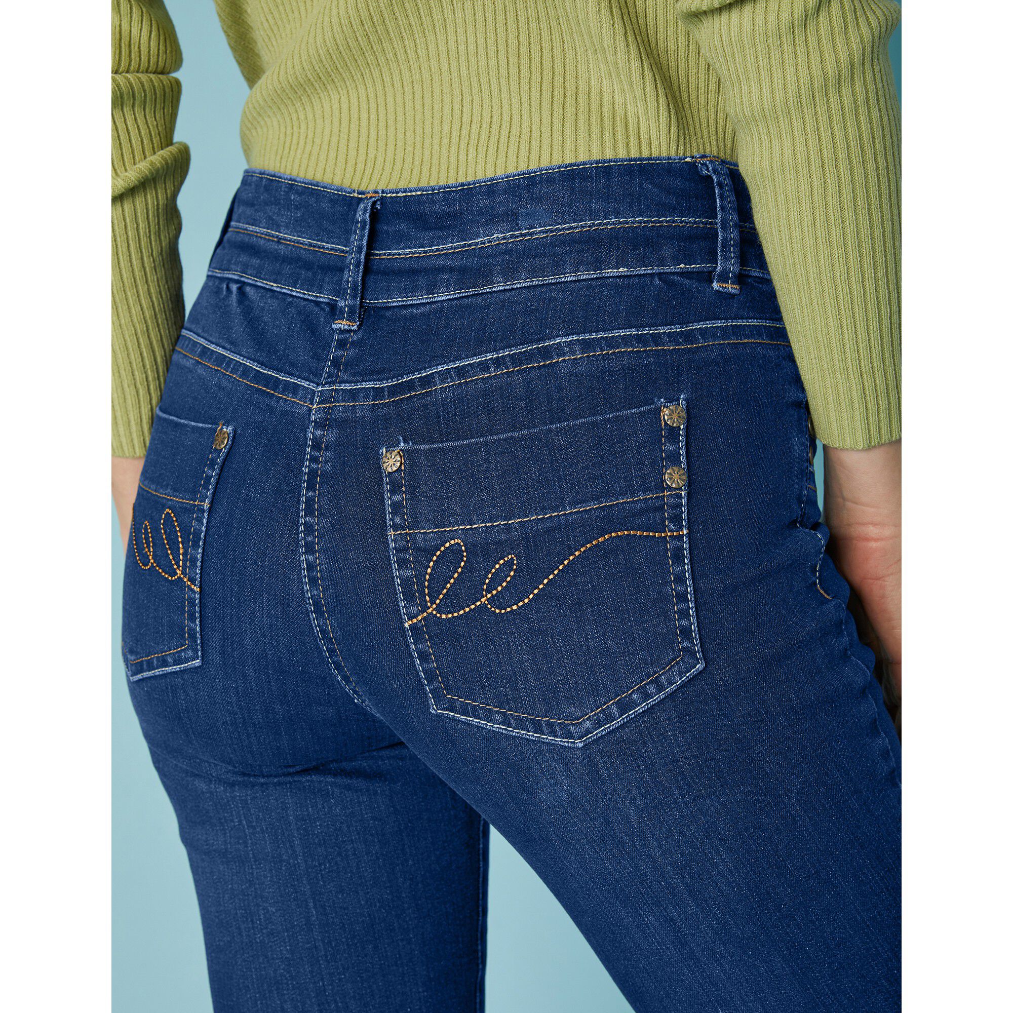 Jean délavé coupe bootcut stretch