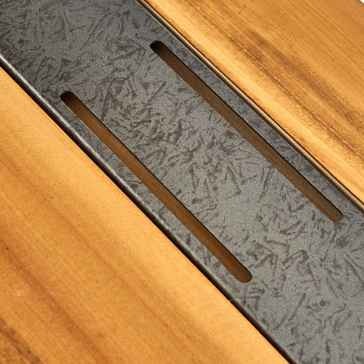 hofstein Deckenleuchte Volano dimmbare Deckenlampe aus dunklem Holz und Metall, Dunkelgrau, 3000 Kelvin, 3000 Lumen, moderne Zimmerlampe, dimmbar über den Lichtschalter