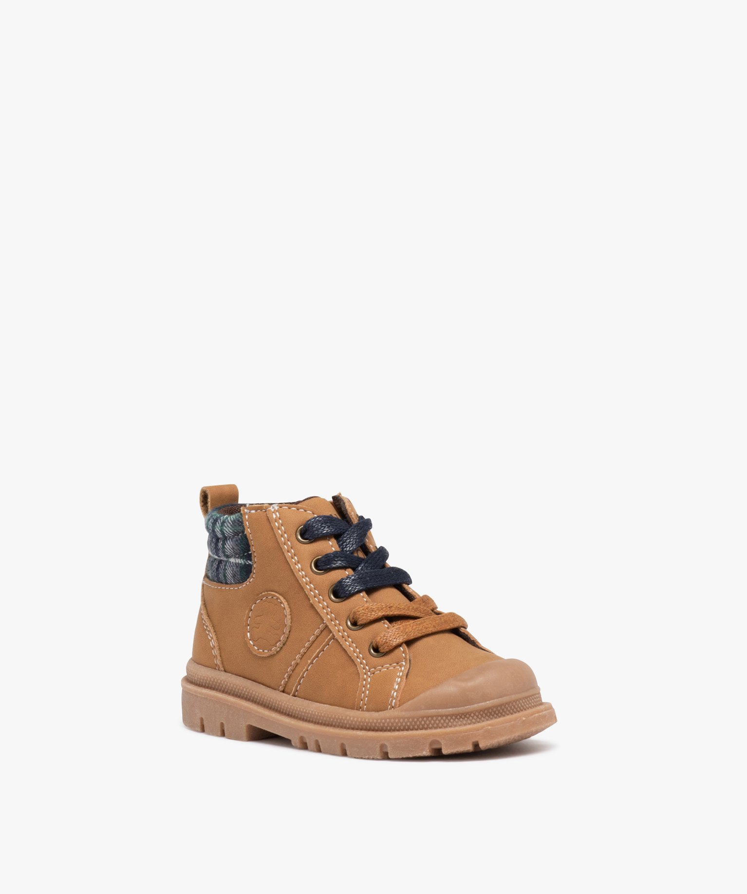 Boots doublé à lacets et zip bébé Garçon - LuluCastagnette camel | GEMO
