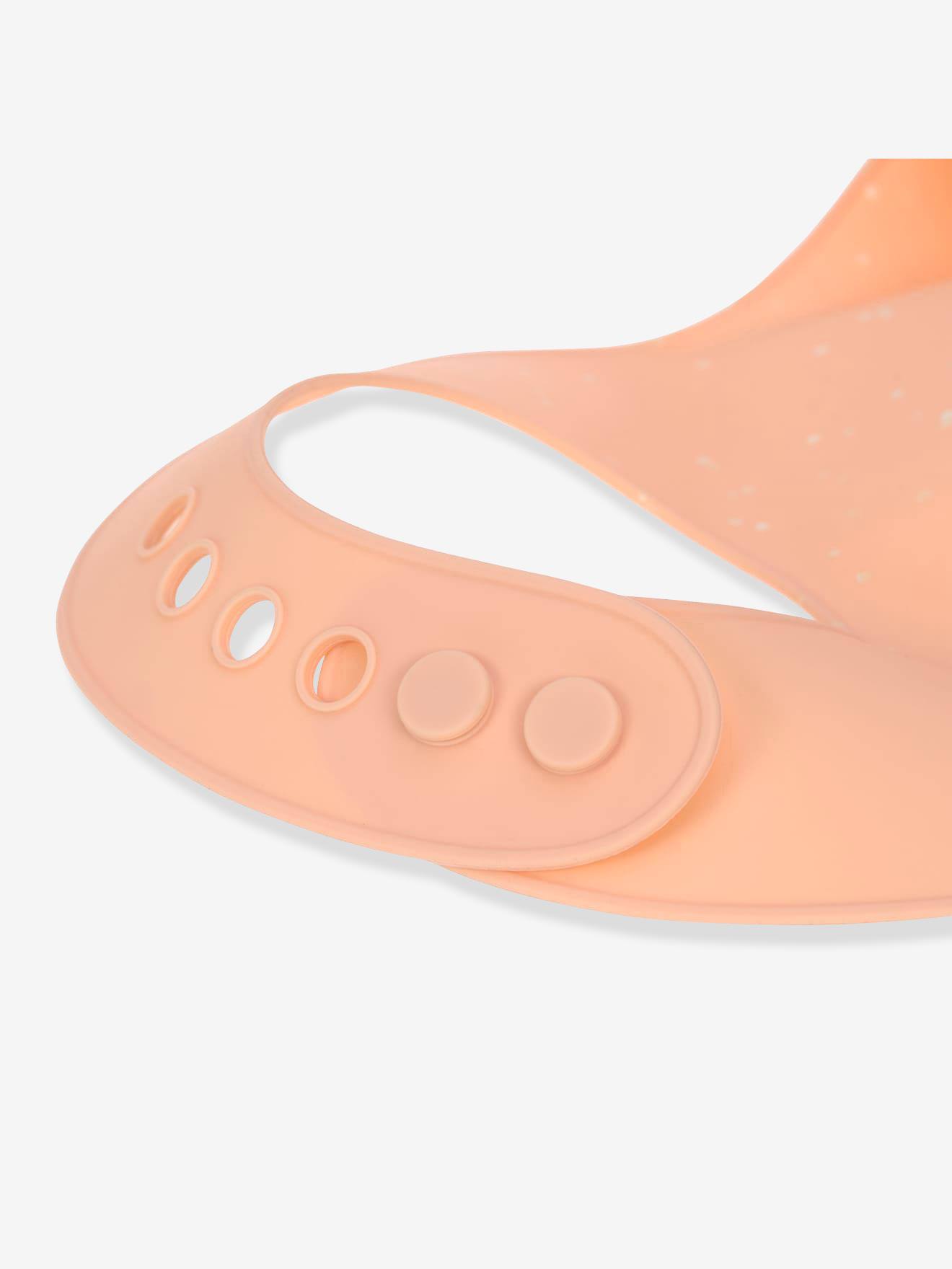 Lot de 2 bavoirs silicone LÄSSIG avec récupérateur nature/apricot