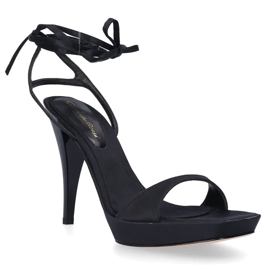 Gianvito Rossi - Sandalen GA3350 Veloursleder Zierriemen schwarz - schwarz