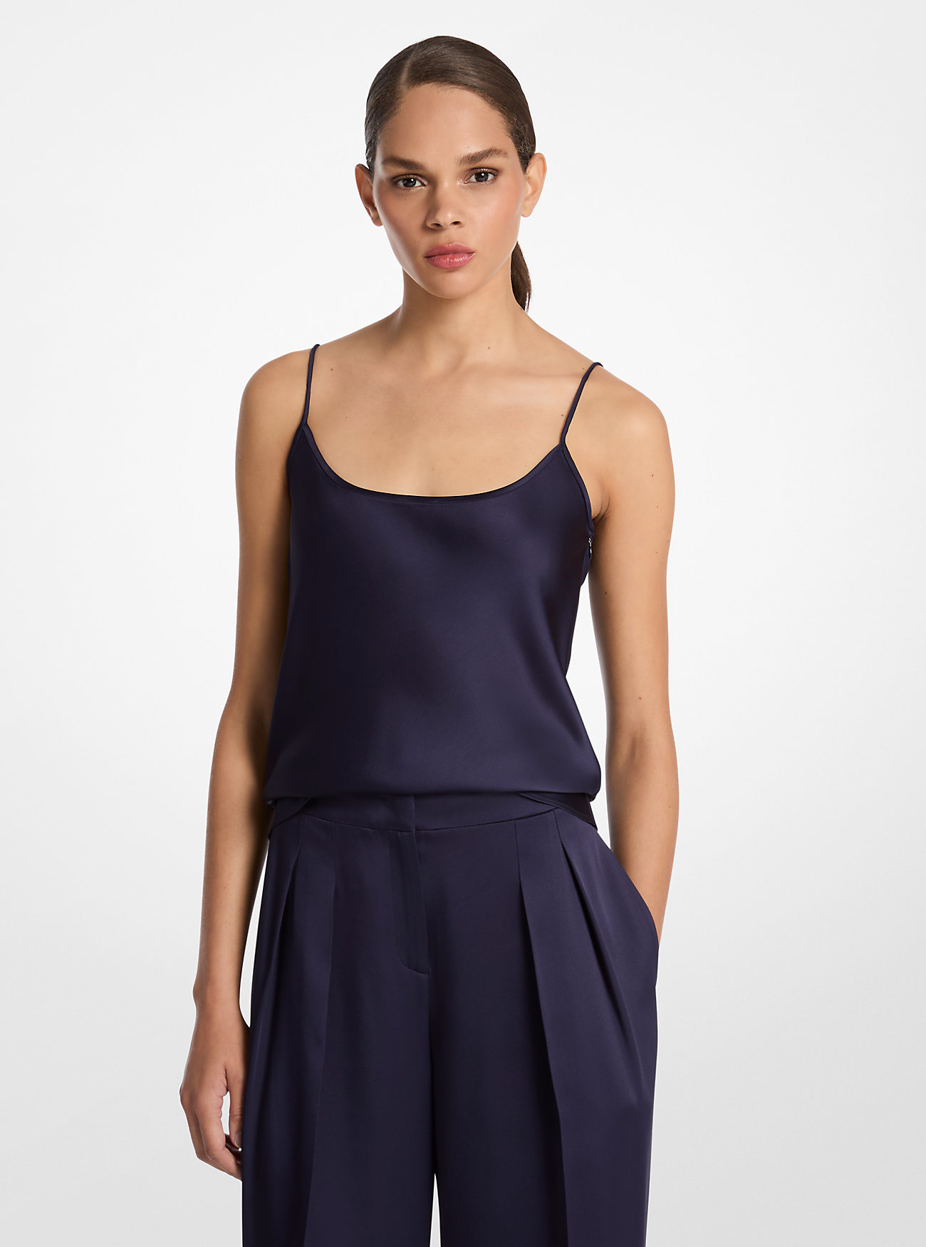 Double Satin Charmeuse Tank - MARITIME