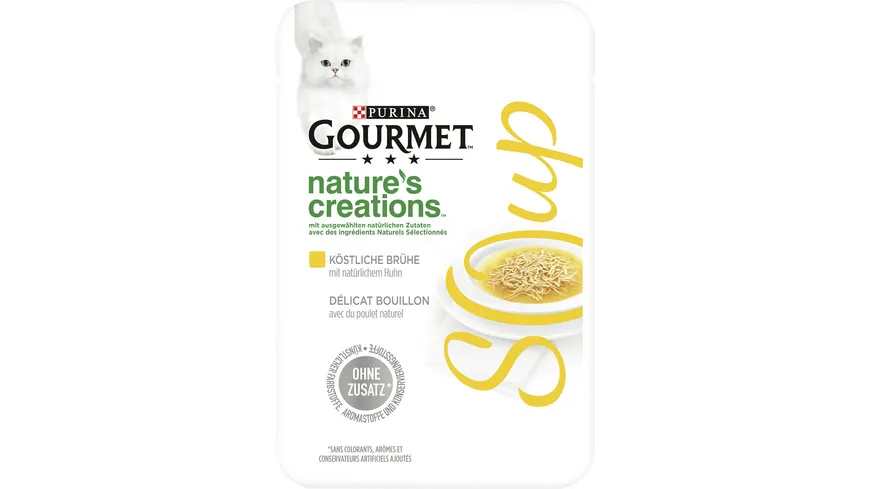 PURINA GOURMET Nature's Creations Soup Köstliche Brühe mit natürlichem Huhn 40 g