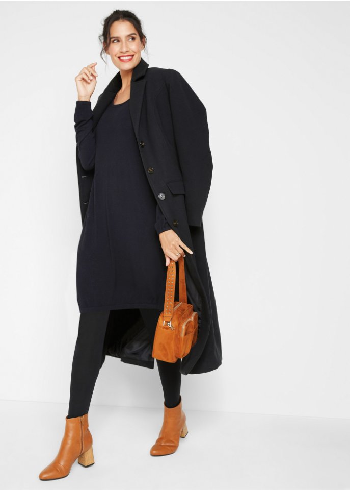 Feinstrickkleid in O-Silhouette, knieumspielend