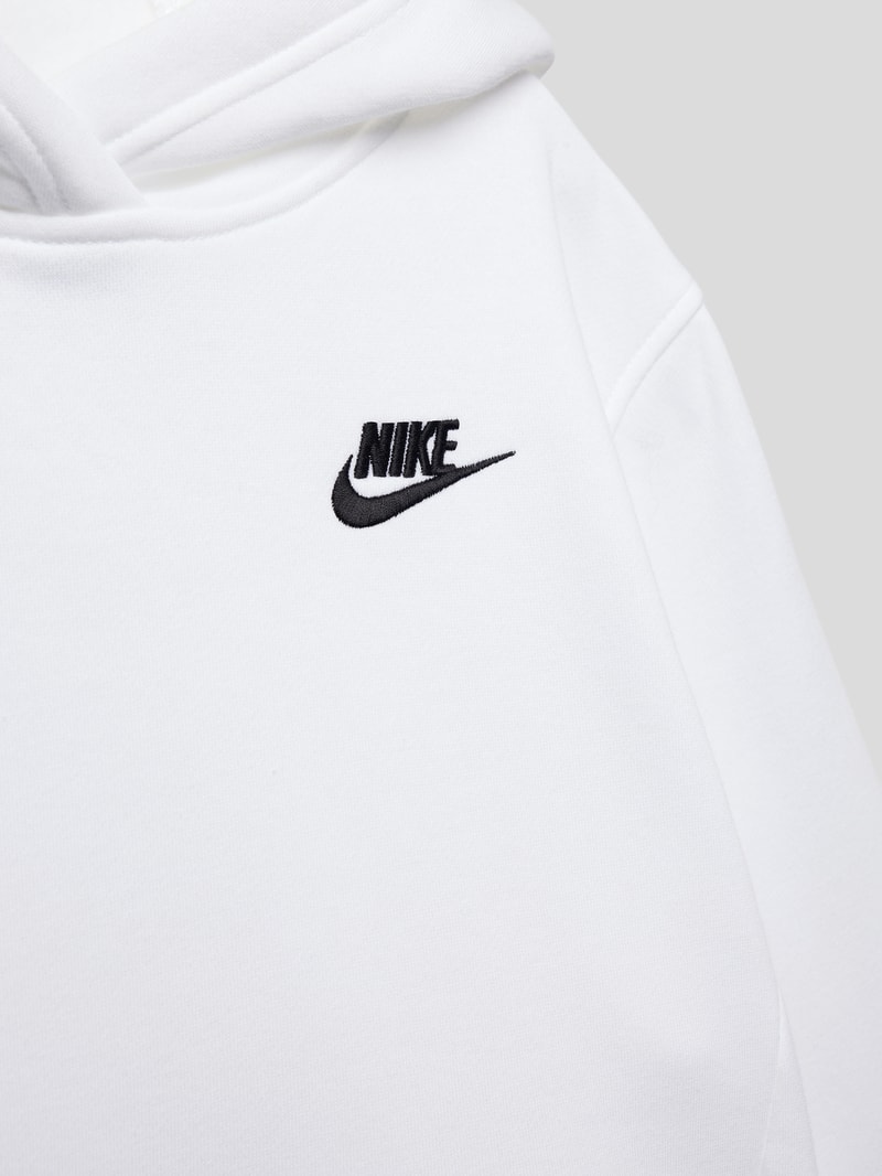 Hoodie mit Label-Stitching in weiß