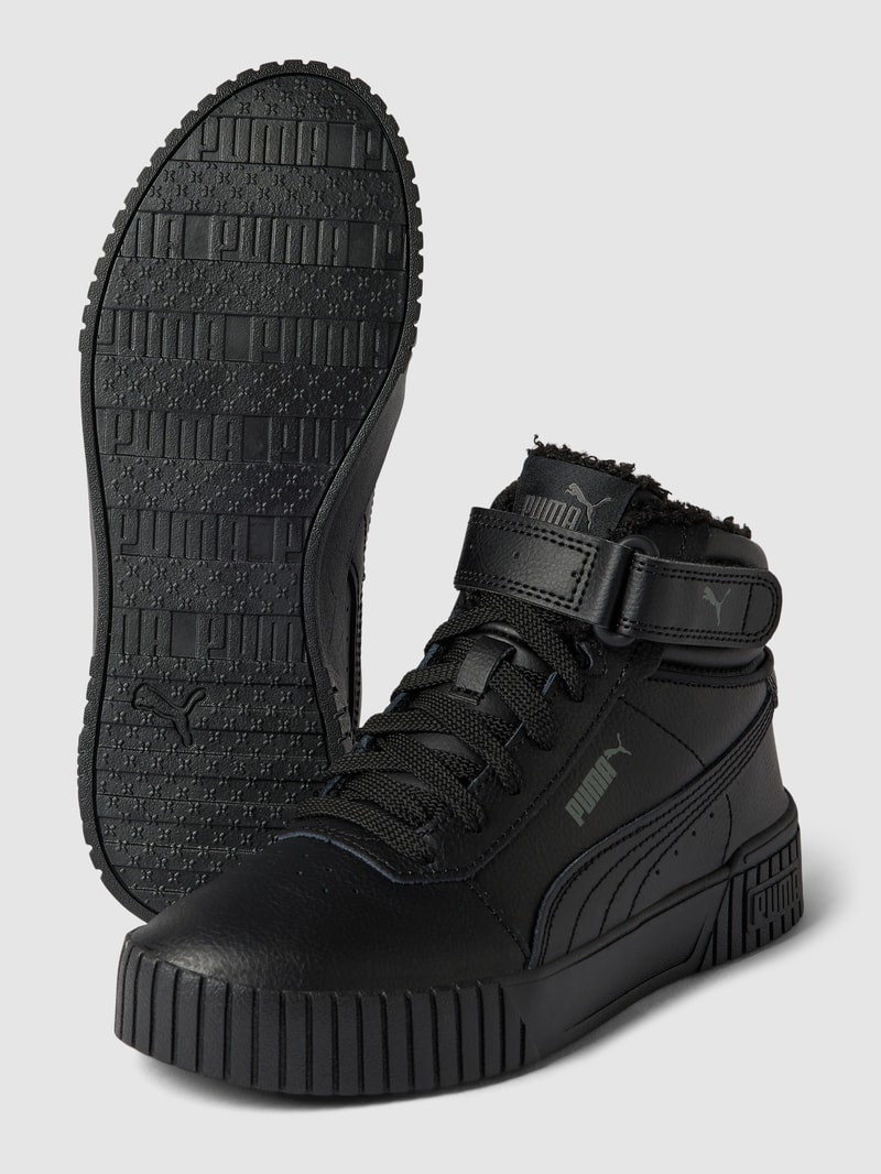 High Top Sneaker aus Leder-Mix Modell 'CARINA' in schwarz
