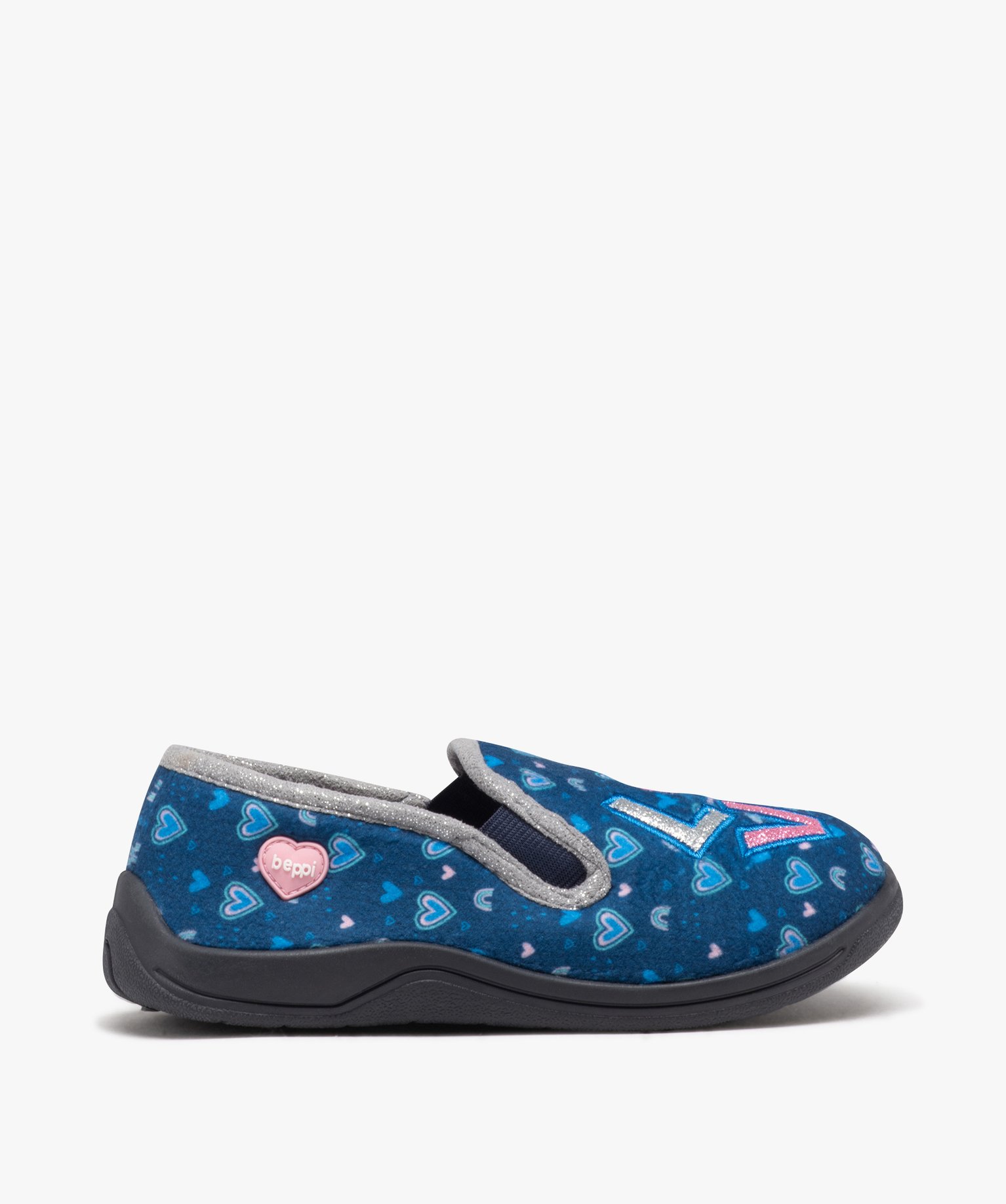 Chaussons fille pantoufles imprimées love - Beppi bleu | GEMO