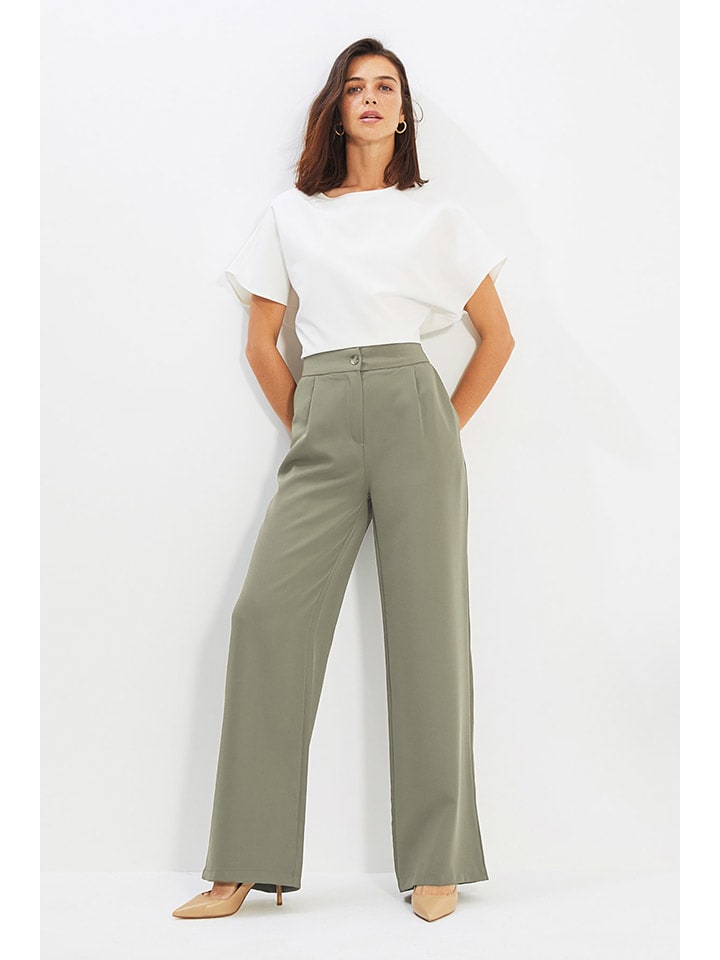 trendyol Marlenehose in Oliv günstig kaufen