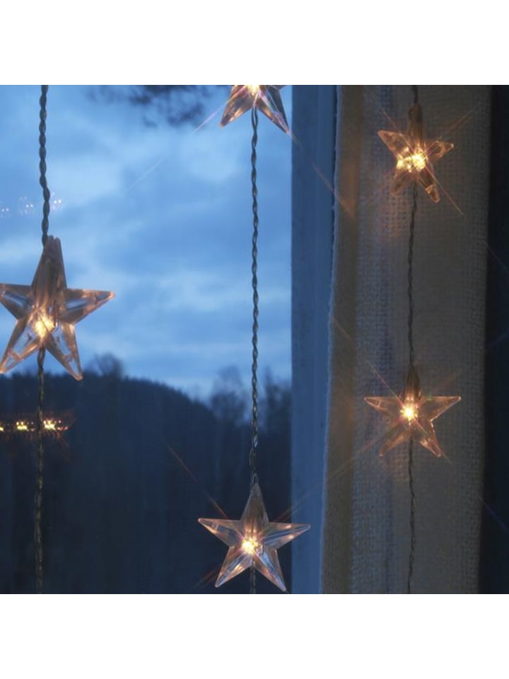 MARELIDA LED Lichtervorhang Sterne 50 leuchtende Sterne 90x200cm in transparent günstig kaufen onesize