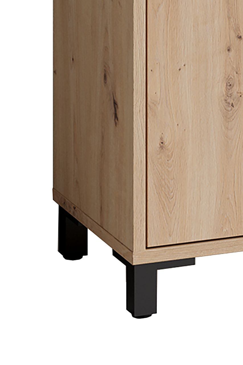 byLiving WELLNESS Kommode, Breite 80 cm, Eiche-Optik, Alu/Kunststoff schwarz