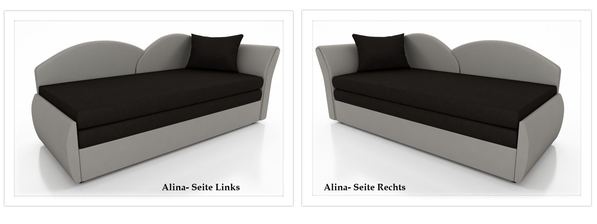 Fun Möbel Schlafsofa Sofa ALINA Links oder Rechts inklusive Bettkasten Stoff Alova, mit Schlaffunktion