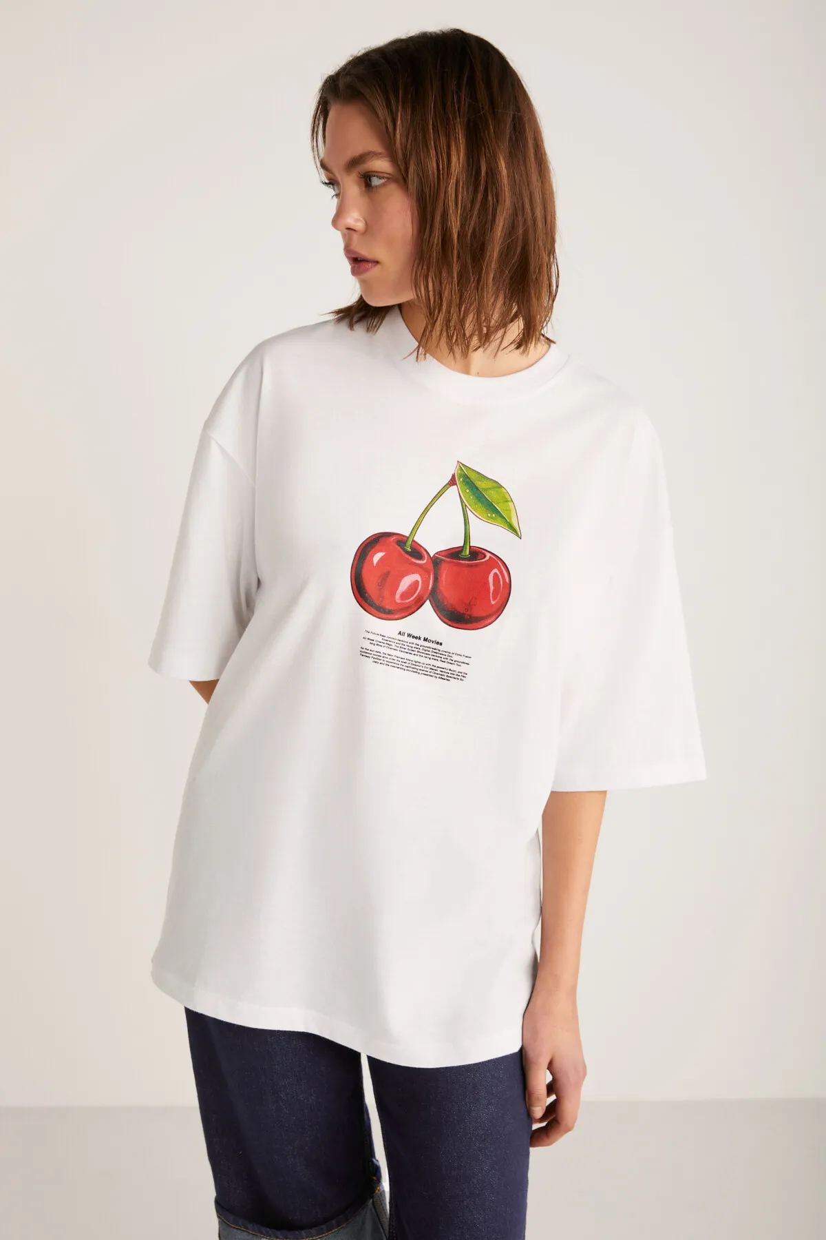 GRIMELANGE  T-Shirt - Weiß - Oversized
