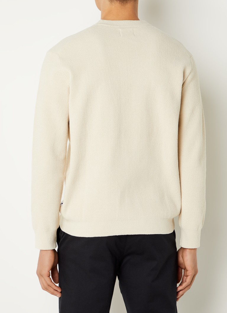 NN.07 Fine-knit sweater in wool blend with ribbed structure