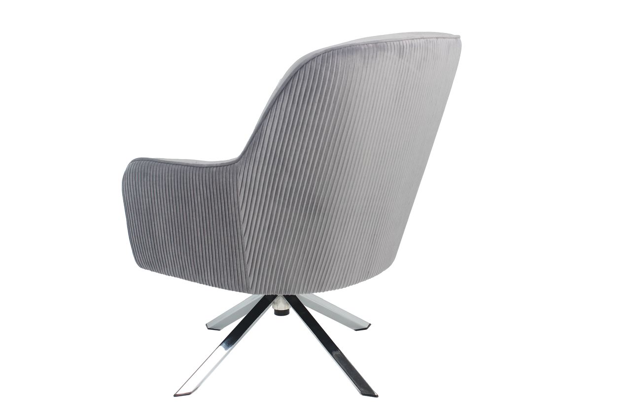 Happy Home Happy Home Drehsessel mit Samtbezug HWP63-GRA grau